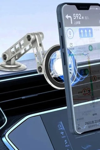 Newface - 391 - Q50 Yapışlı 360 Derece Ayarlanabilir Manyetik Magsafe Araç Tutucu - Csmo-tex - - Siyah Diğer