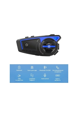 Gearelec X6 Bluetooth Kask Kulaklık Ip65 Su Geçirmez, Gürültü Azaltma, 1500mah Batarya, Interkom