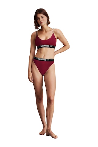 Yohannes Club, Kadın Pamuklu İç Çamaşırı Takımı, Renk Seçenekli, Bralet-kemerli Bikini Slip Bordo