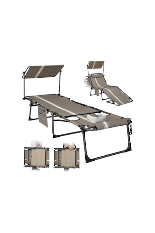 Kingcamp Magnolia B10 Plus Hands-free Premium 7 Kademeli Katlanır Şezlong Grey/white Gri Beyaz