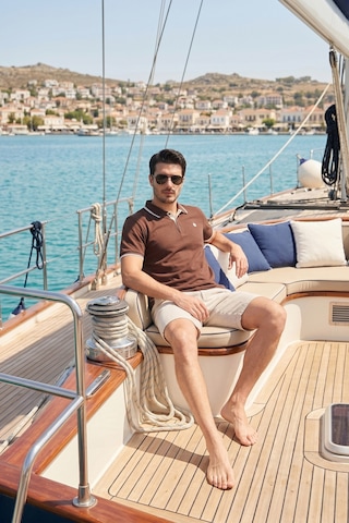 Buratti % 100 Pamuk Düğmeli Regular Fit Polo Yaka T Shirt Erkek Polo Yaka T Shirt 5902118 Kahve