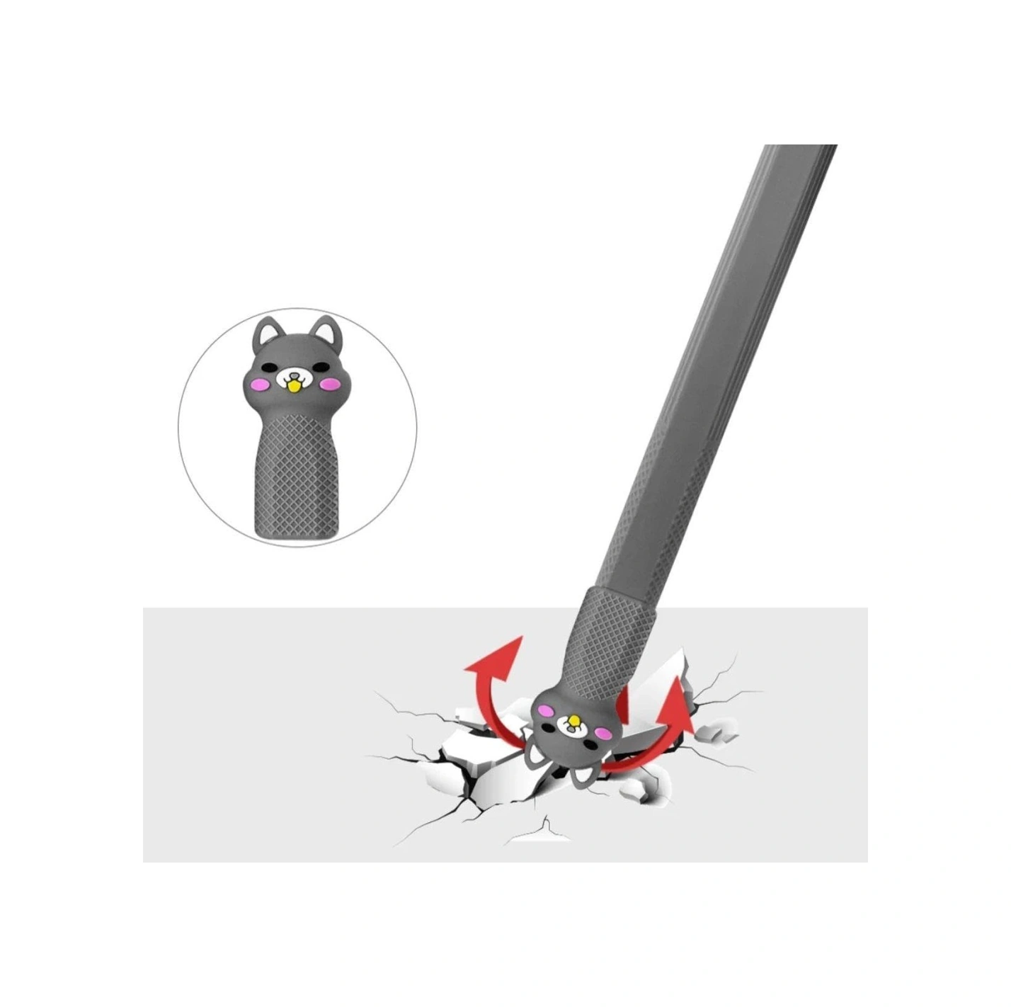 Apple Pencil Pro / 2.nesil Uyumlu Koruyucu Silikon Kılıf Kaydırmaz Sevimli Kedi Figürlü Kalem Değildir