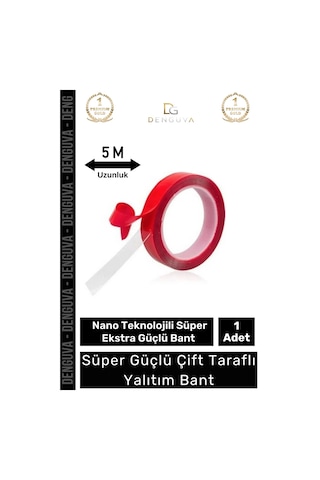 Ekstra Güçlü Çok Amaçlı Çift Taraflı Tamir Dış Mekan Montaj 5mt Silikon Şeffaf Bant 1 Adet