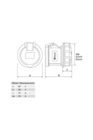 Bemis 3x32a Somunlu Makine Prizi 220v Ip44