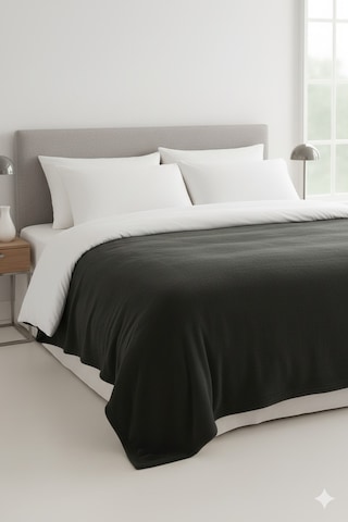 Peluş Tek Kişilik Battaniye Welsoft Battaniye Tv Battaniyesi Polar Battaniye Süper Yumuşak Antrasit