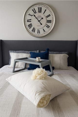 %100 Doğal Merinos Boncuk Kuzu Yünü Dolgulu Yastık 50 X 70 Cm Ebat 1000 Gram Beyaz