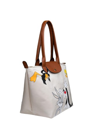 Dogo Kadın Vegan Krem Large El Çantası - Warner Bros Looney Tunes Joy Tasarım Multicolor