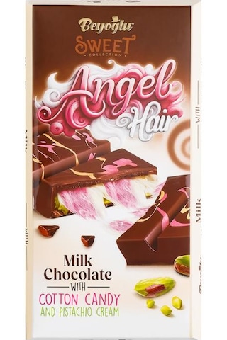 Beyoğlu Beyoglu Angel Hair Pişmaniye Ve Antep Fıstık Dolgulu Sütlü Çikolata 170 Gr.