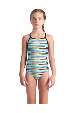 Gırl's Arena Racıng Strıpe Swımsuıt Lıghtdrop Back Kız Çocuk Antreman Mayosu Çok Renkli