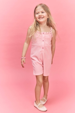 Defacto Askılı Kırışık Dokulu Kısa Tulum Kız Bebek H4273a526smpn171 Pembe-pn171