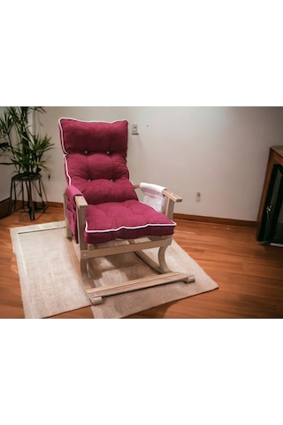 Yaren Home Dizayn Sallanan Sandalye Bordo Krem Bordo - Krem