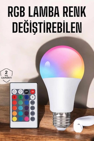 Led Ampul Dostu Rgb Işıklı 100w Led Işık