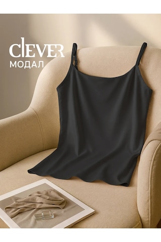 Clever Wear Ayrı Askılı Siyah Modal Temel Atlet 149944072 Siyah