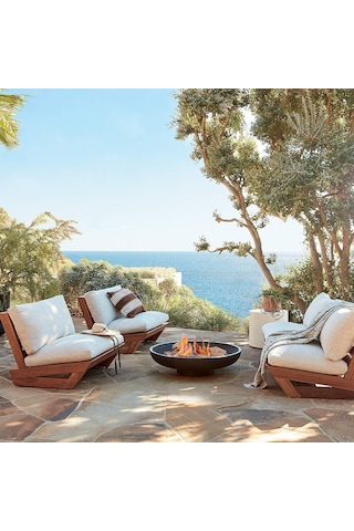 Conforelit Bahçe Balkon Kayın Ahşap Koltuk Takımı 2+1+1 Krem