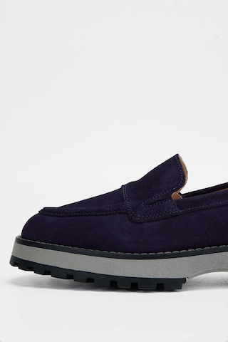 Tamer Tanca Kadın Hakiki Deri Lacivert Süet Loafer Ayakkabı 902 3435 Bn Ayk Sk23/24 Lacı Suet Lacivert