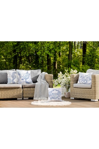 Deniz Kabukları Temalı Marin Dekoratif Yastık Kılıfı 4'lü Set Karışık/Çok Renkli