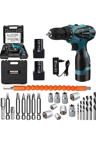 Mager MGR1020DRSN Germany Thechnology Çift Akülü Şarjlı Vidalama Matkap Ve 24 Parça Set Mager MGR1020DRSN Germany Thechnology Çift Akülü Şarjlı Vidalama Matkap Ve 24 Parça Set