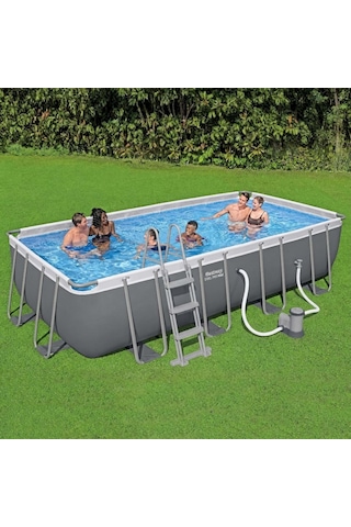 Bestway Steel Pro Max Gölgelikli Prefabrik Dikdörtgen Havuz Seti 5,49 M X 2,74 M X 1,22 M 56465 Bw590