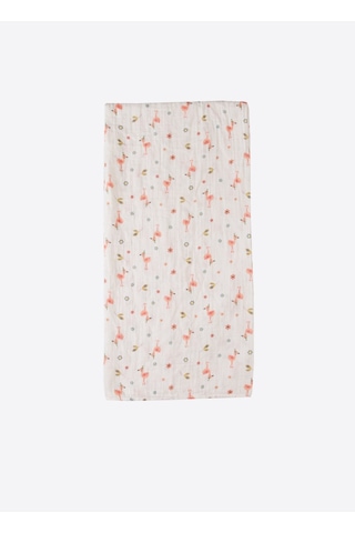 Organik Flamingo Müslin Battaniye Beyaz
