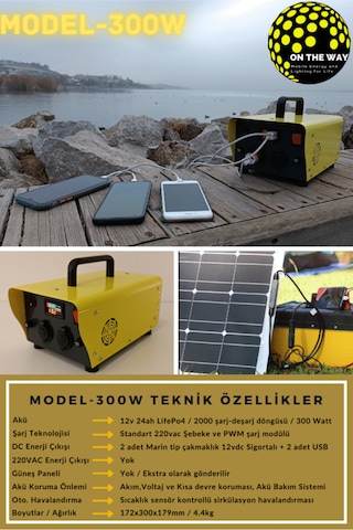 300w Taşınabilir Güç İstasyonu Lifepo4 Bataryalı Solar Jeneratör