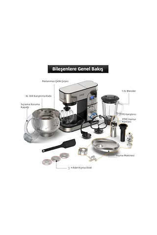 Mioji Mio MX10 6L 1500W Mikser & Blender Seti