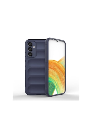 Galaxy A34 Kılıf Esnek Tpu Oyuklu Arka Yüzey Tasarımlı Zore Etnik Silikon Kapak Lacivert
