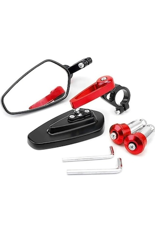 Motosiklet Katlanabilir Gidon Ayna Universal Ayarlanabilir Red