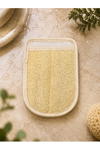 Çift Taraflı Eldiven Kabak Lifi 23x16 Cm Doğal Banyo Ve Peeling Lifi