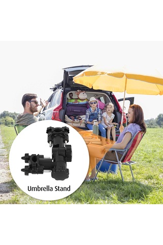 Dianziye Nylon Siyah Şemsiye Tutucu - Hızlı Ayarlı Sabitleme Kolu, 15x6 Cm, 120 Gr