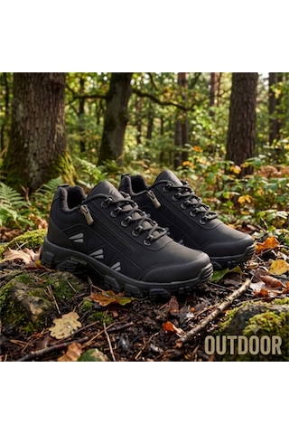 Wanderfull Trekking Siyah Erkek Outdoor Fermuarlı Ayakkabı 36-45