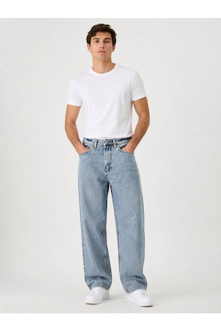Classics Men Black Wood Denim Erkek Baggy Jean Pantolon 7748 Buz Mavi