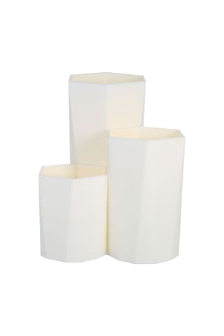 Wezone Beyaz Üç Borulu Kozmik Organizer - Makyaj Fırçaları, Kalemler Ve Cetveler İçin Ofis Odası Masaüstü Depolama Kutusu S2019060601 Diğer