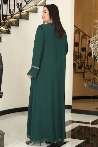 Raika Moda Sultan Büyük Beden Tesettür Abiye Zümrüt