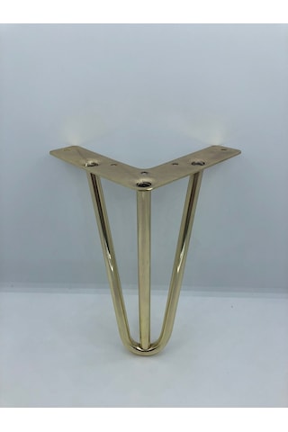 Karakoçaksesuar Metal, 3 Mil 18x12x12 Gold Berjer, Koltuk, Mobilya Ayağı (4 Adet