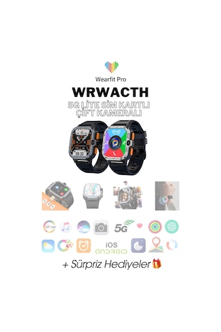 Wearfitpro Wrwatch 5g Lite Sim Kartlı Çift Kameralı Btk'lı Yeni Nesil Özelliklere Sahip 16gb 51mm Akıllı Saat