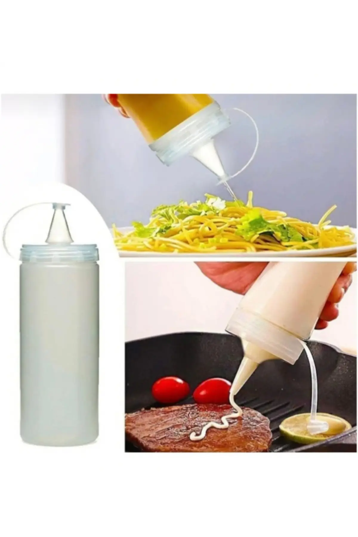 Plastik Yağlık Sosluk Şişesi 700 Ml Şeffaf Yağdanlık, Ketçap Ve Sos Şişesi