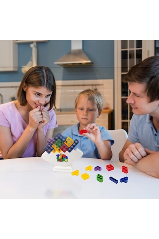 Tetra Kule Denge Oyuncağı Eğitici Kutu Oyuncak Tetris Kule Tetra