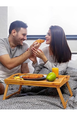 Kapris  KAP-112 Katlanır Ayaklı Bambu Tepsi 50 x 30 CM