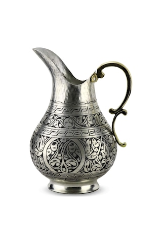 Keski İşlemeli Kalaylı Bakır Sürahi