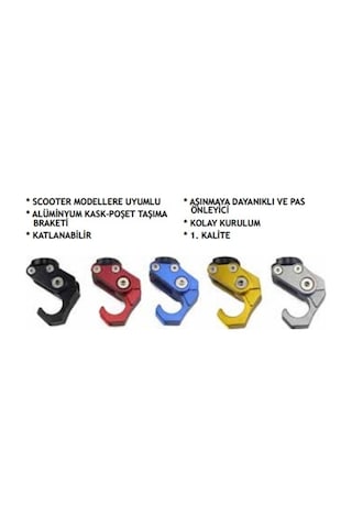 MTS ALÜMİNYUM KASK-POŞET TAŞIMA BRAKETİ KIRMIZI