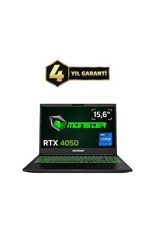 Monster Abra A5 V20.7.6 i7 13620H 8 GB 500 GB SSD 6 GB RTX4050 15.6" FHD Free Dos Dizüstü Oyuncu Bilgisayarı