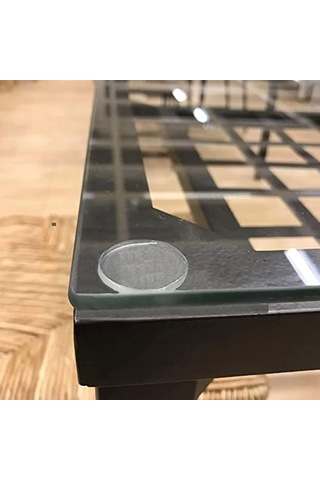 Lexroo Yapışkanlı Cam Tutucu Şeffaf 10 Mm 50'li Mobilya Raf Ses Tutucu