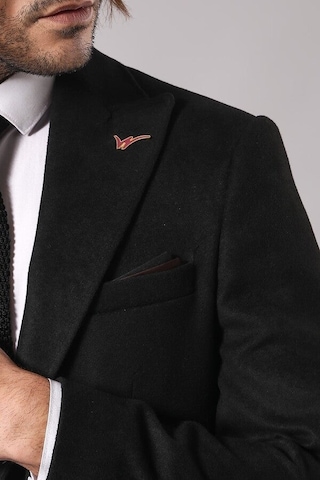 Wessi Tek Düğme Slim Fit Siyah Ceket Siyah