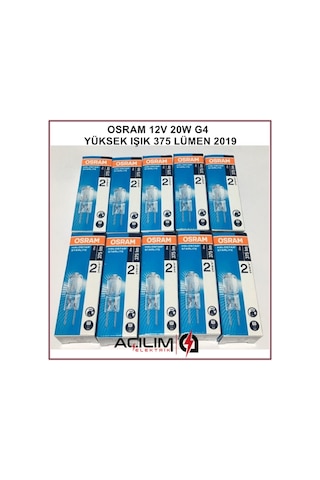 10 Adet Osram 64425S G4 12V 20W Halojen Ampul 12 Volt 20 Watt
