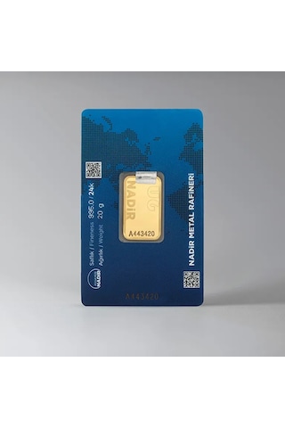 Nadir Gold 20 Gram Külçe Altın 24 Ayar
