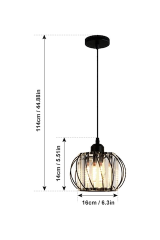 Springsun Siyah Cam Fener Tipi Asım Aydınlatma, 12w Isınak Işık, Uzunluğu Ayarlanabilir Tel, Koridor-balkon-giriş İçin Modern Tasarım Siyah