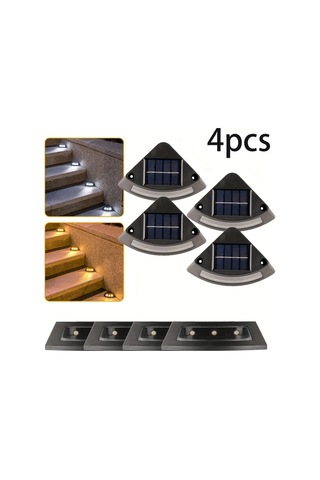 Honeybeeshop 4 Adet Güneş Enerjili Sıcak Işık Basamak Işıkları Bahçe Avlu Dekoru Led Yolu Aydınlatması Kolay Kurulum Dış Mekan Sıcak Işık