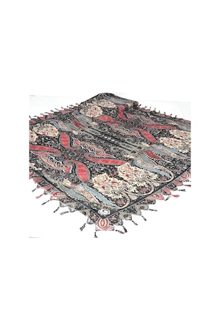 Huzurlu İpek Sökme Boncuklu Pamuk Yazma - 06566 Bordo