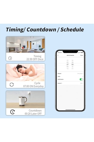 Ximistore9 Akıllı Wifi Priz - Uzaktan Kontrol, Zamanlayıcı Ve Enerji Takibi İle Ev Otomasyonu 2200w, Alexa/google Uyumlu