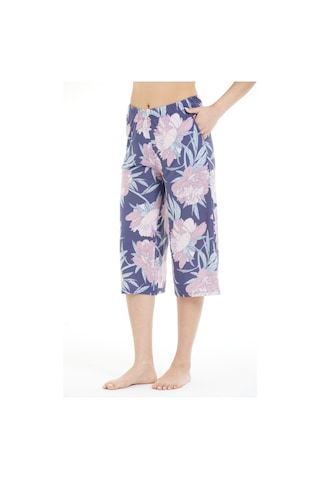 Lılac Kadın %100 Viskon Çiçek Desenli Pijama Altı Capri Mor Mor